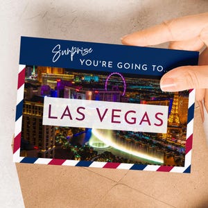 Cartão de viagem surpresa para Las Vegas, Surpresa que você vai, Cartão de viagem surpresa, Presente de férias, Feriado surpresa, Fim de semana fora Download digital