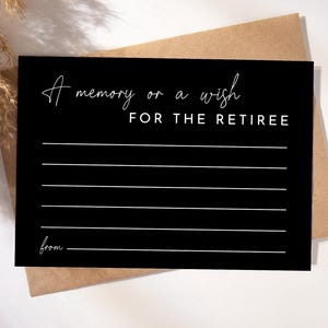 Minimalistisch Erinnerung oder Wunsch Kartenvorlage, Elegante Ruhestand Karte, Printable Rentner Aktivität Spiel, Schwarz, Instant Download