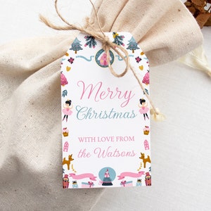 Editable Nutcracker Gift Tag Christmas Party, Land of Sweets Thank You Tag, Sugar Plum Fairy, Girl Winter, Favor Tag, Instant Download, C3