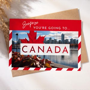 Cartão de viagem surpresa para o Canadá, Surpresa que você vai, Cartão de viagem surpresa, Presente de férias, Feriado surpresa, Fim de semana fora, Download digital