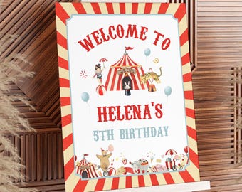 Carnival Birthday Party Welcome sign, Circus Birthday Welcome Sign, Carnival Birthday Party Sign, Instant Download, Printable, BD18