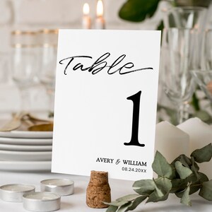 Minimalist Wedding Table Numbers, Modern Minimalist Table Numbers, Printable, Instant Download, Reception Table Numbers, Audrey