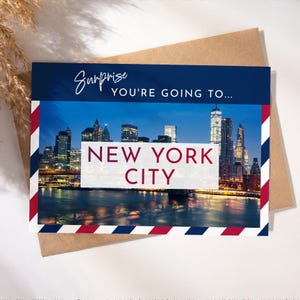 Cartão de viagem surpresa de Nova York, Surpresa que você vai, Cartão de viagem surpresa, Presente de férias, Feriado surpresa, Fim de semana fora, Download digital