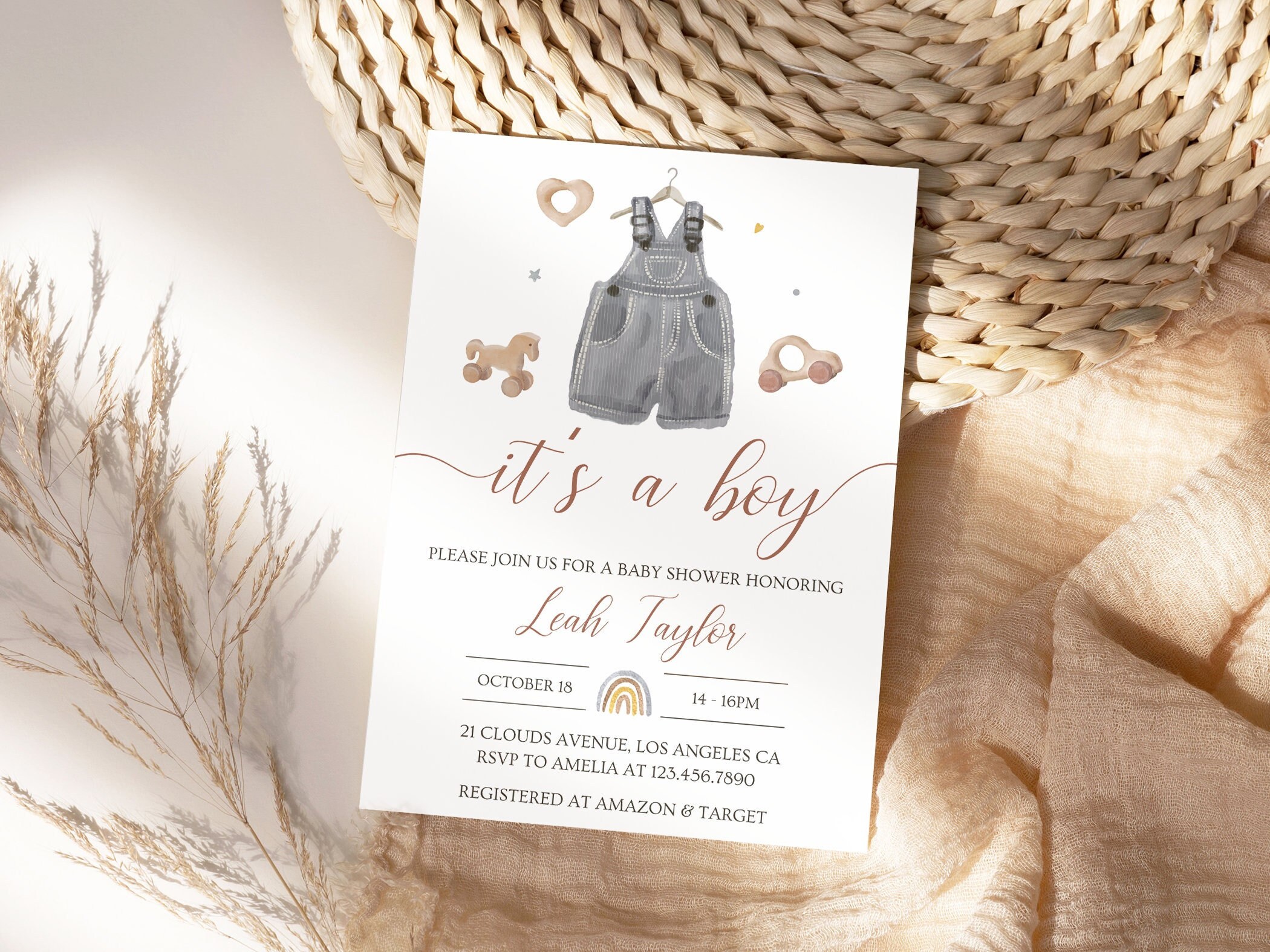 It's A Boy Baby Shower Invitation, Baby Shower Invite, Boy Baby Clothes ...