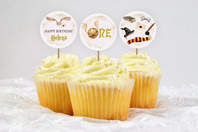 Wizard Cupcake Toppers, Birthday Cupcake Toppers, Printable Magical