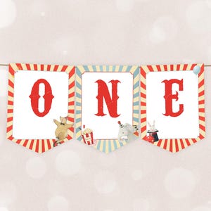 Carnival High Chair Banner Printable, Circus 1st Birthday Banner High Chair, ONE High chair banner, Carnival Birthday High Chair Banner BD18