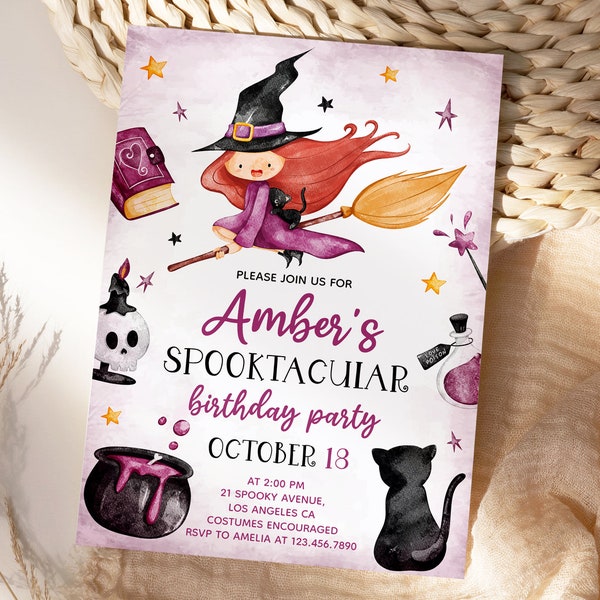 Witch Invitation Template Etsy Witch Invitation Template Etsy