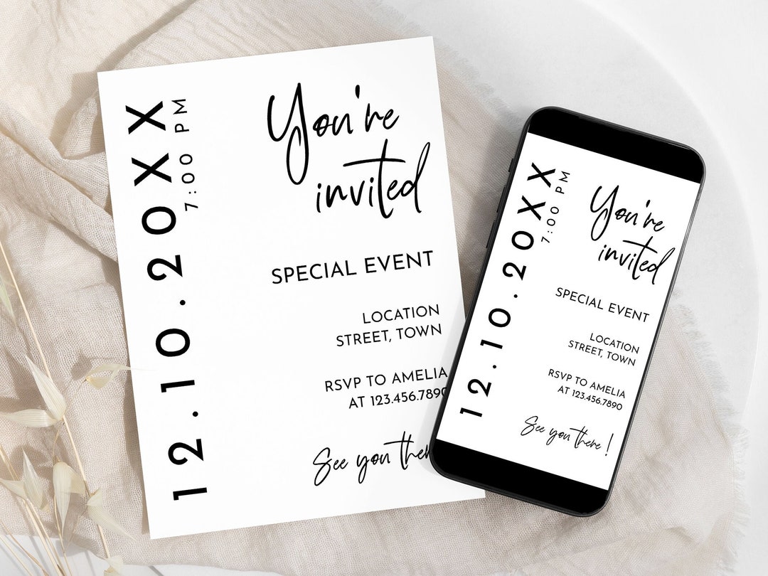 Minimalist Business Invitation Template, Modern Event Invitation, You ...