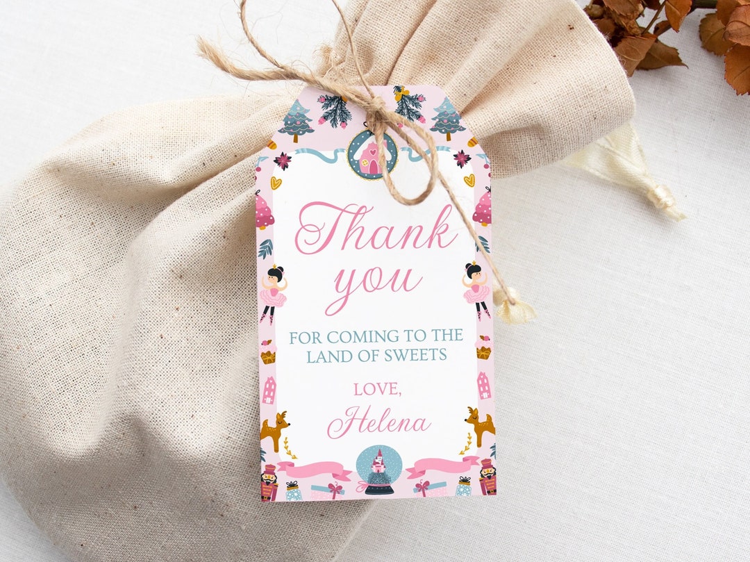 Editable Nutcracker Gift Tag Birthday Christmas, Land of Sweets Thank ...