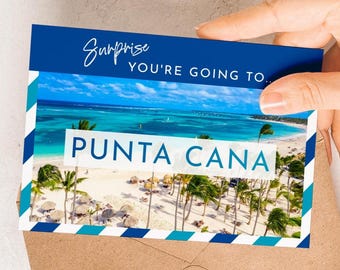 Punta Cana Surprise Trip Card, Surprise You're Going To, Suprise Travel Card, Vacations Gift, Surprise Holiday, Weekend Away, Download