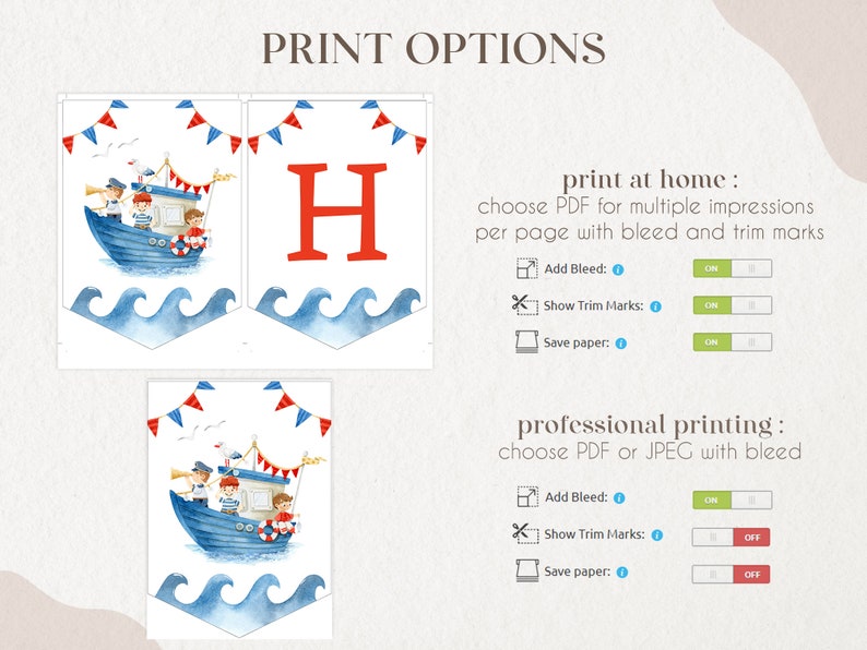 Nautical Happy Birthday Banner Printable Sailor Boy 1st - Etsy