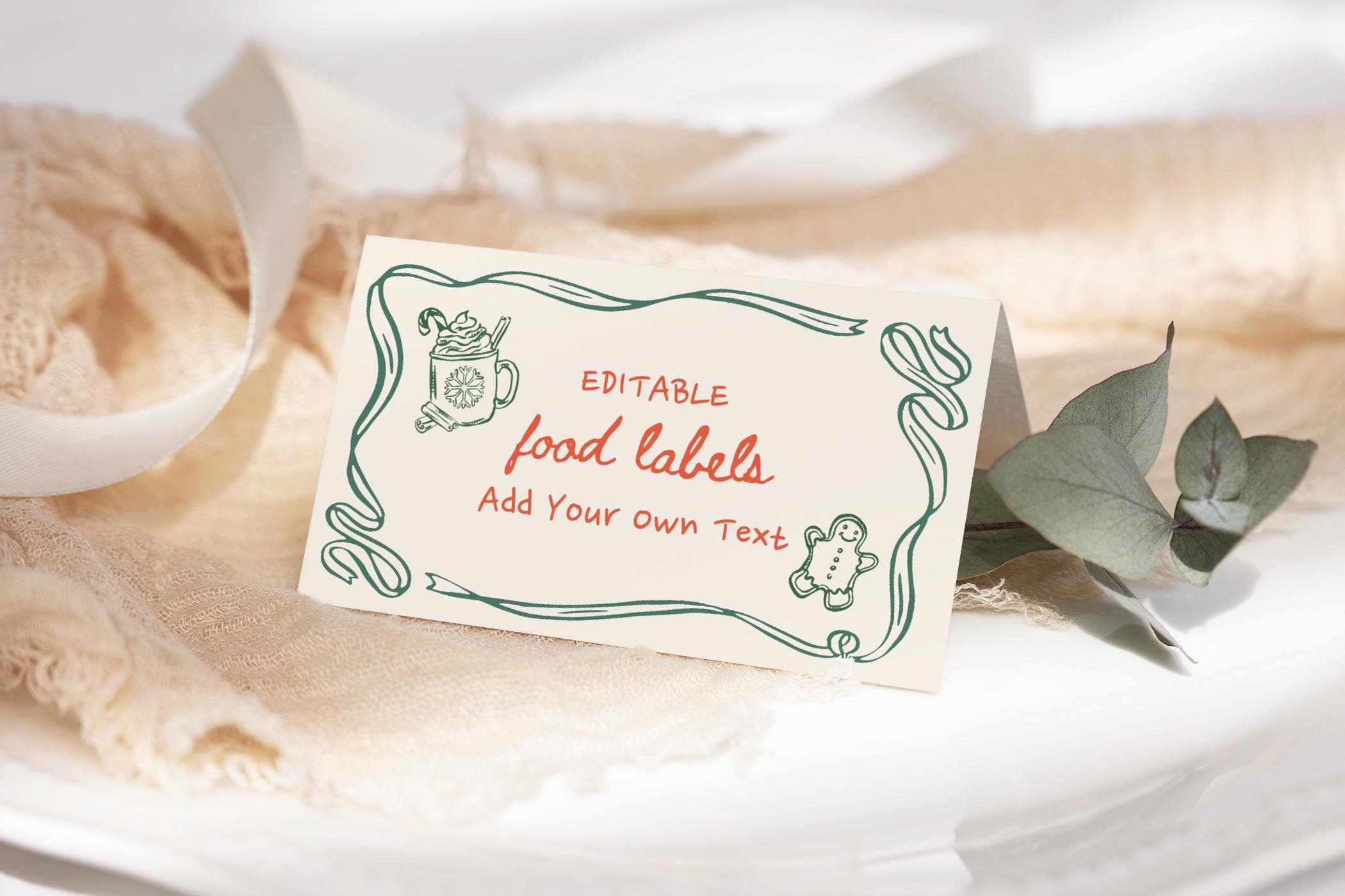 Whimsy Labels Hand Drawn Whimsical Christmas Food Labels Template, Scribble Holiday ...