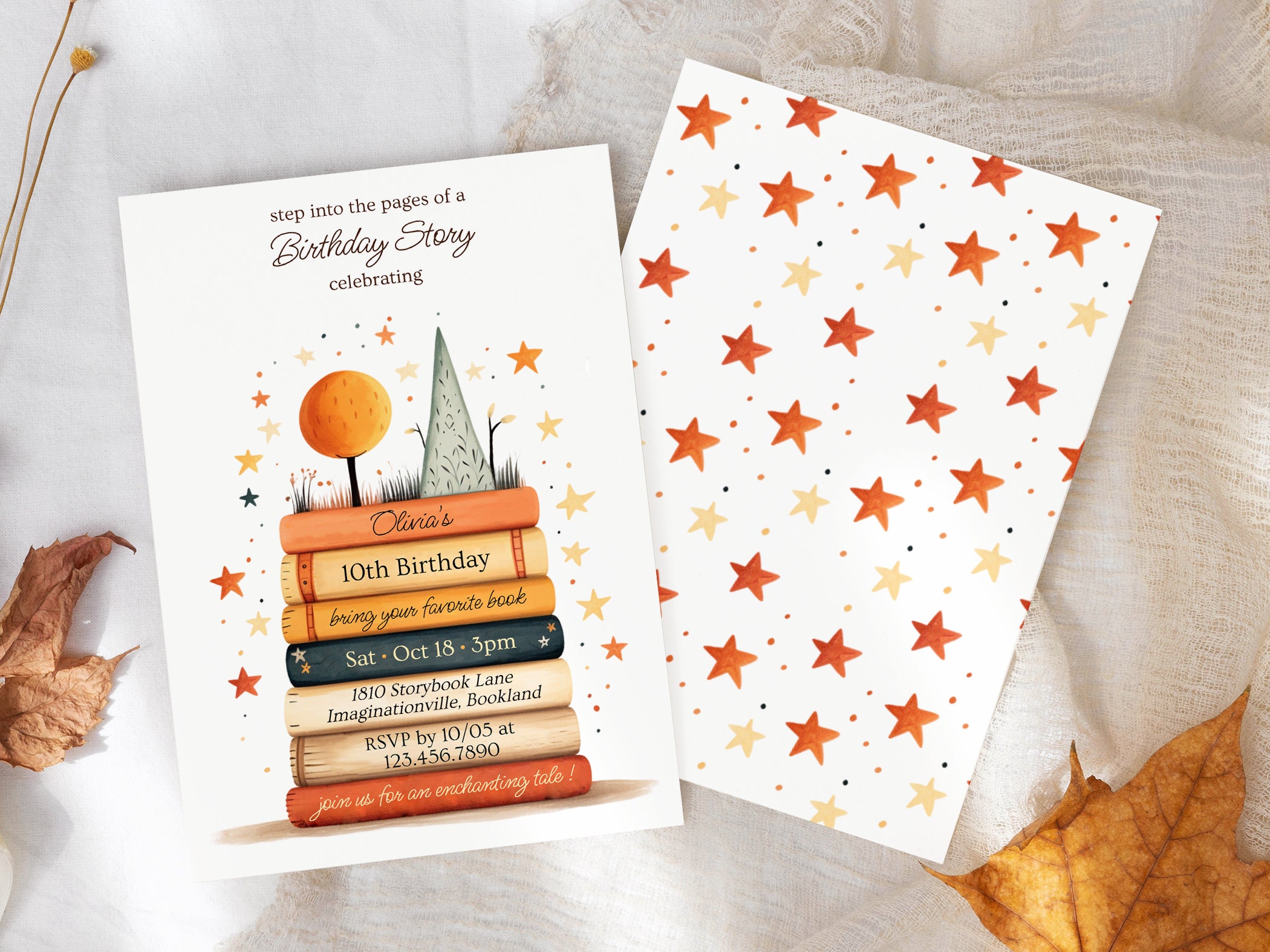 Storybook Birthday Invitation Editable, Book Themed Party Template ...