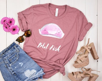 Summer Tee, Beach t-shirt, coastal shirt, Blob fish pink, sealife, ocean tshirt, Funny blob fish