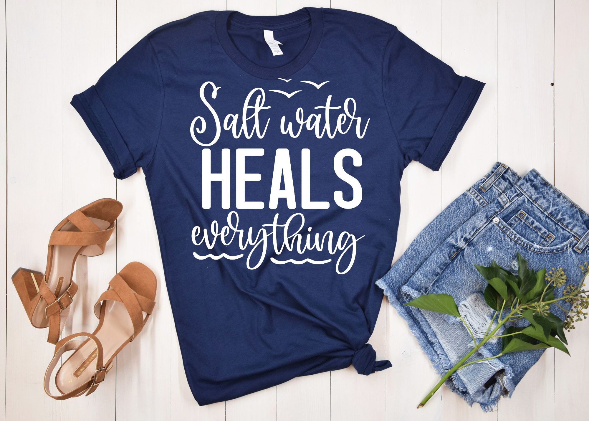 Salt Water Heals Everything, Summer Tee, Beach Tshirt, Vacation