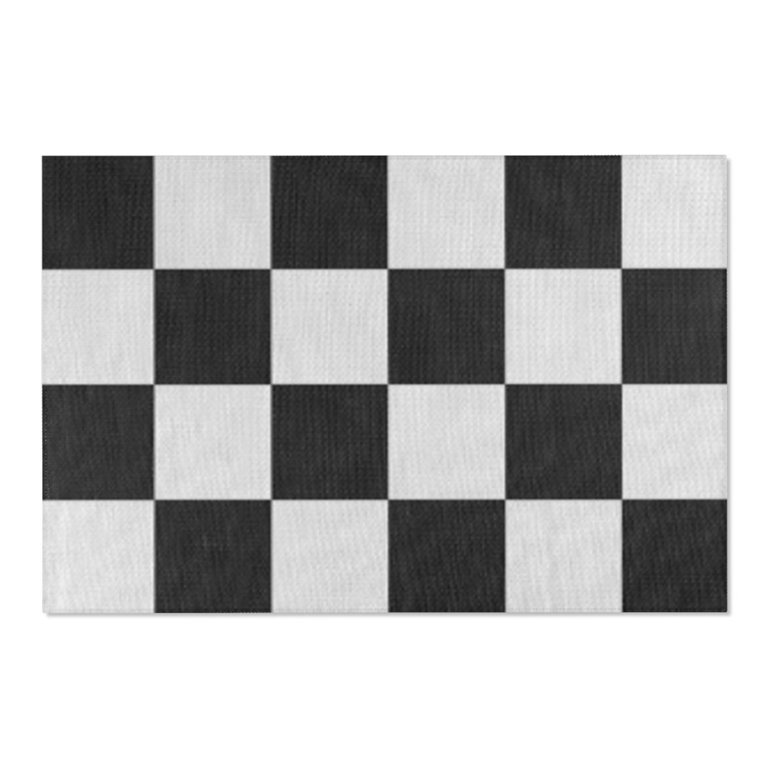 Black and White Checkered Area Rugs Etsy