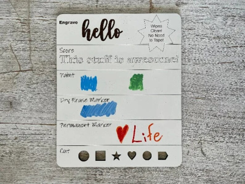 19x11.5 White Board Laser Cutting Engraving MDF/HDF 1/8