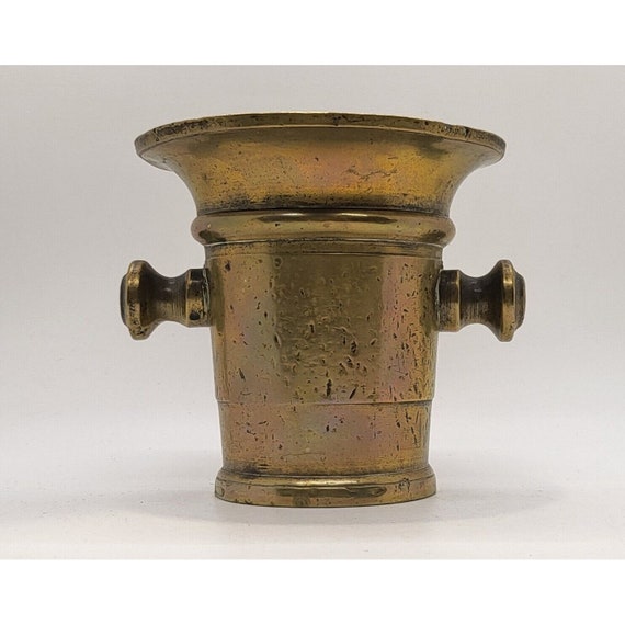ANTIQUE HEAVY SOLID Brass Apothecary Medicine Mortar (only) Knob Handle Drug Store