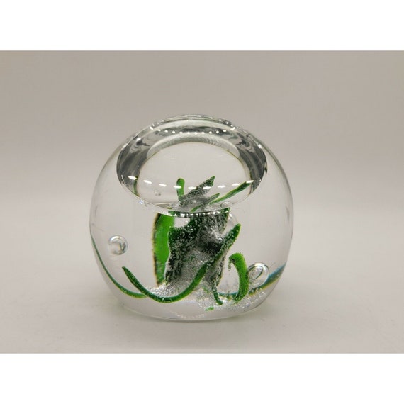 Kosta Sweden Handmade Art Glass Paperweight Vicke Lindstrand Signed Vintage