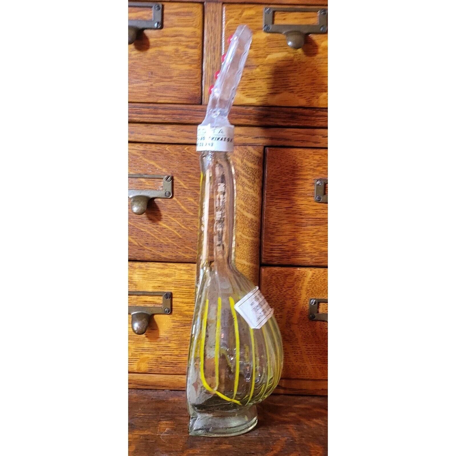 Bouzouki Greek Mandolin Decanter 1969 Glass Bottle Vase 14.5 Tall