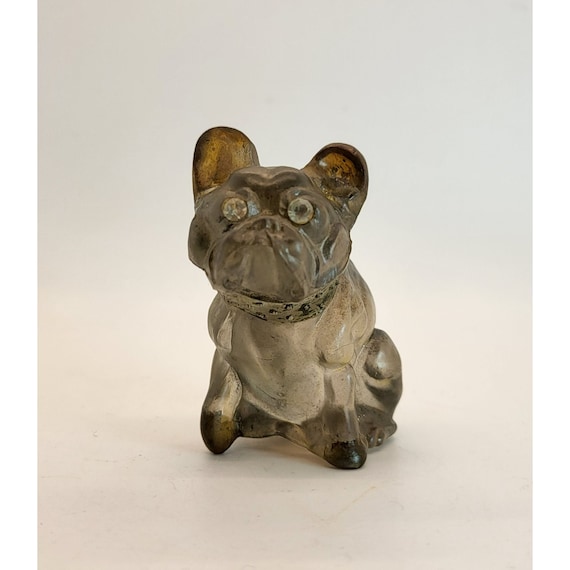 Westmoreland 1920s Glass Dog Rhinestone Eyes Vintage