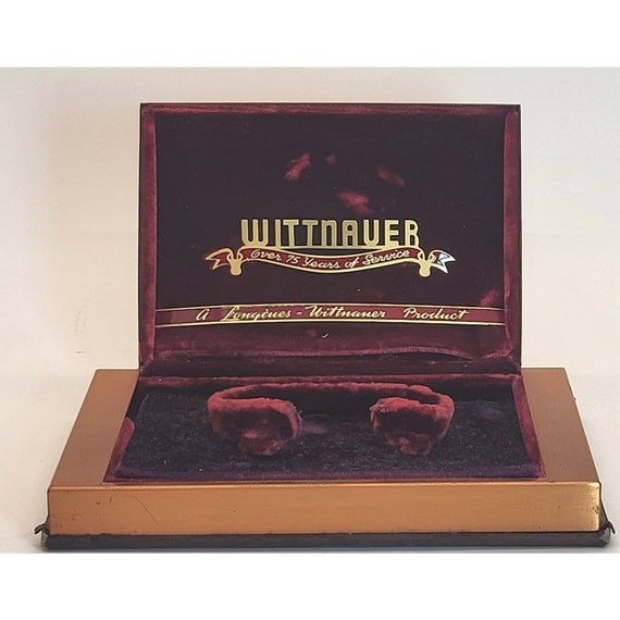 Wittnauer Original Red Gold Plated Box with Burgundy Velvet for Wristwatch