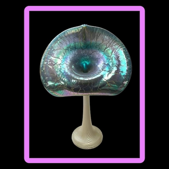 Stuart Abelman Signed Art Glass Jack In The Pulpit Pulled Feather Signed Mint