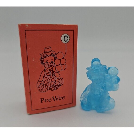 Vintage Mosser Glass PeeWee Clown Letter "G" Blue And White Slag Glass In Box