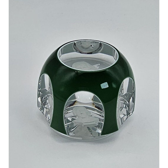 Vintage Baccarat Andrew Jackson Ltd. Ed. Paperweight Green  Clear Crystal France