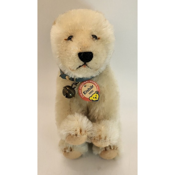 Steiff EISBAR 1950 5.5" White Mohair Polar Bear, #031212 Original Tags Vintage