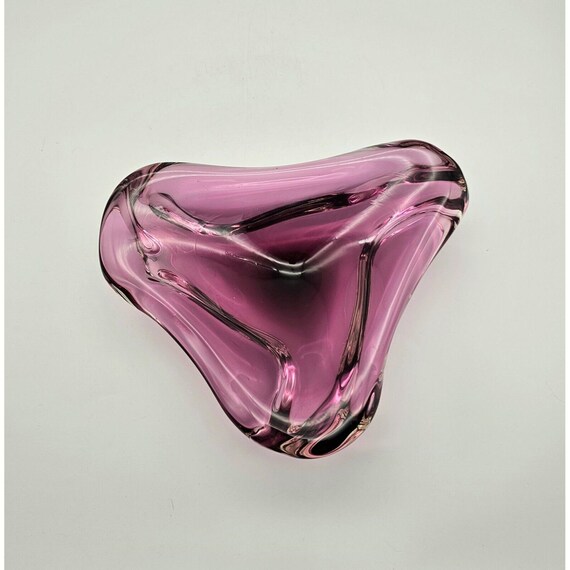 Vintage Harrachov Lt Amethyst Purple Czech 1960s Glass Bowl Dish