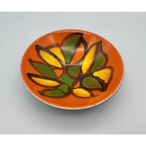 Poole Pottery  1970s  Plate with Orange Floral Design 6.25&quot; Vintage Mint