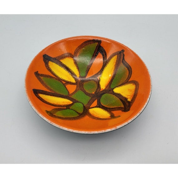 Poole Pottery  1970s  Plate with Orange Floral Design 6.25" Vintage Mint