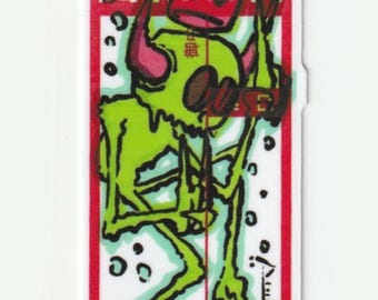 Adesivo demoniaco stravagante Numero 1 verde
