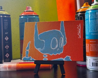 Blue Demon "The Finger" Original Painting