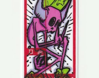 Adesivo demoniaco stravagante numero 2 rosa