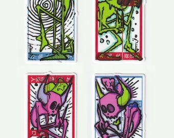 Confezione da quattro adesivi Funky Demon #2