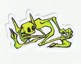 Adesivo in vinile "Lay low Green Demon"