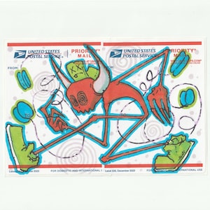 RANDOM Benjammin Project Graffiti-handgetekende plakstickers op label 228s