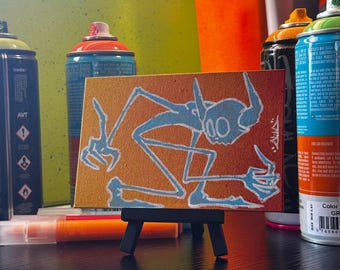 Funky Blue Demon Original Painting