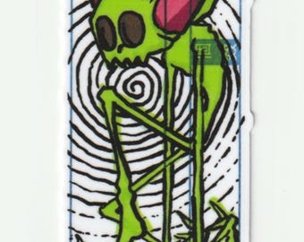 Adesivo demoniaco stravagante Numero 2 verde