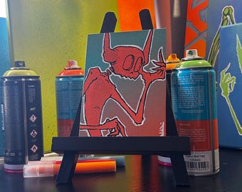 Orange Demon "No Tears" Original Painting
