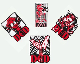 Funky Demons & Horned Icons - Pacchetto di adesivi neri e rossi