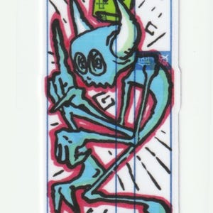 Funky demon sticker Blue number 2