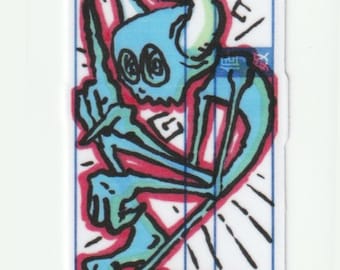 Adesivo demoniaco stravagante numero 2 blu