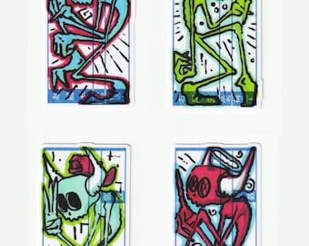 Confezione da quattro adesivi Funky Demon #1