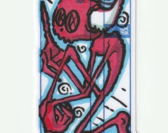Adesivo demoniaco stravagante Numero 1 rosso