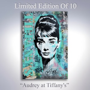Audrey Hepburn Pop Art Canvas - Tiffany&#39;s Canvas - Breakfast at Tiffany&#39;s Canvas Art - Limited Edition of 10 Wall Art