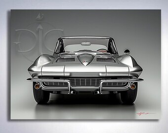 CORVETTE STINGRAY 1963 Car Art Print, C2 1963 Sting Ray Production Corvette,63 Corvette,63 Sting Ray Corvette Art