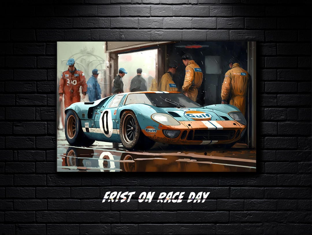 Gulf Ford GT40 Le Mans Racing Art Print – Oil Painting Style Canvas - Etsy